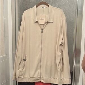 Men's Beige Zip-Up jacket and pants 3X